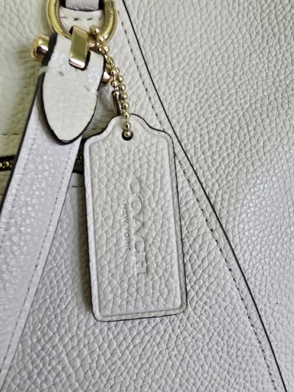 EUC Coach Prairie Satchel In Polished Pebble Leather - Chalk White, Style 58874